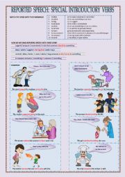 English Worksheet: REPORTED SPEECH : SPECIAL INTRODUCTORY VERBS