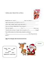 English Worksheet: A Christmas carol - Rudolf the red - nosed reindeer