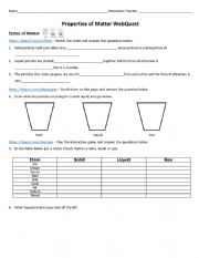 English Worksheet: Properties of Matter