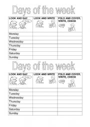 English Worksheet: DAYS OF THE WEEK