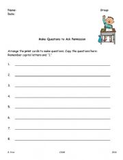 English Worksheet: Asking Permission in the classroom