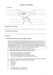 English Worksheet: Sharing, volunteering