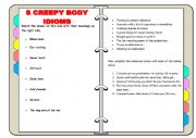 English Worksheet: 8 Creepy Body Idioms