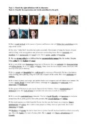 English Worksheet: Game of Thrones characters