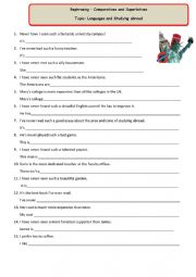 English Worksheet: Comparative and superlative - Rephrasing