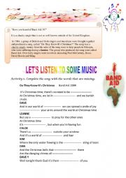 English Worksheet: Do they know its Christmas - Band Aid 1984
