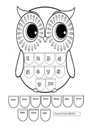 English Worksheet: Numbers owl