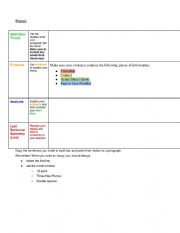English Worksheet: MEAL paragraph writing template