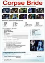 English Worksheet: CORPSE BRIDE