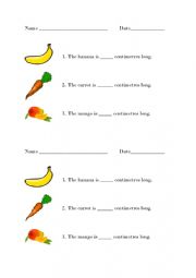 Measuring fruit and vegetables