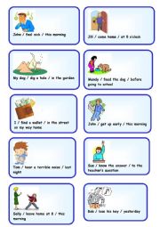 English Worksheet: IRREGULAR VERBS SPEAKING CARDS 3/5