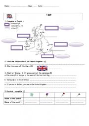 English Worksheet: The UK test