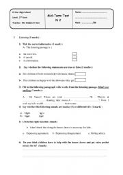 English Worksheet: listening-comprehension-test-activities