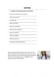 English Worksheet: Writing and Reading. For starters