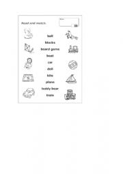 English Worksheet: toys