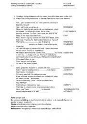 English Worksheet: Reading and Use of English part 3: Chilling adventures of Sabrina