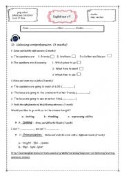 mid  term test n1 8th form