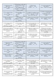 English Worksheet: Monopoly cards F2F Upper Intermediate