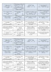 Monopoly cards F2F Upper Intermediate