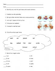 English Worksheet: Past Tense Verbs Review and Quiz