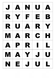 English Worksheet: days and months names