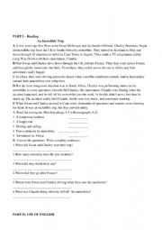 English Worksheet: READING