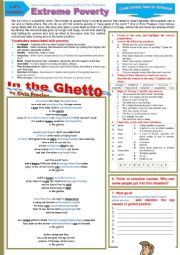 IN THE GHETTO by Elvis Presley - Extreme poverty - Multi-activity WS + KEY and links.