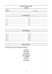 English Worksheet: 5th grade revisions