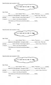 English Worksheet: Possessive Adjectives