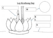 English Worksheet: Loy Krathong Day - Kindergarten