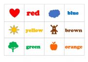 English Worksheet: Colours - memory game