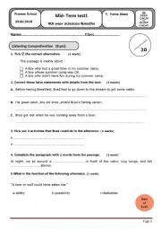 English Worksheet: :id term test 1