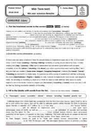 English Worksheet: Mid term test1