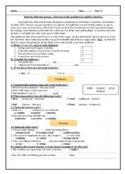 English Worksheet: test for english