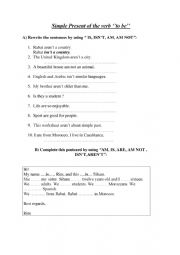 English Worksheet: Simple Present of the verb to be
