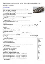 English Worksheet: SONG 