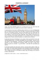 English Worksheet: Visiting London
