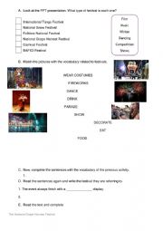 English Worksheet: FESTIVALS