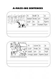 A-MAZE-ING SENTENCES: Where do animals live?