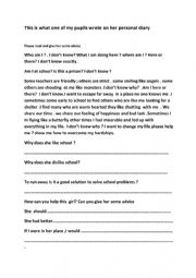 English Worksheet: school life