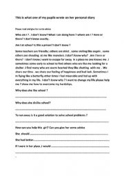 English Worksheet: school life