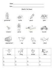 Classify Common Nouns / Use Articles A - An