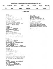 English Worksheet: Second conditinal songs