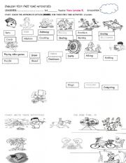 English Worksheet: ENGLISH TEST: FREE TIME ACTIVITIES 