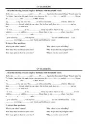 English Worksheet: My classroom