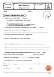 English Worksheet: Mid term test1