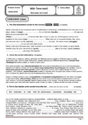 English Worksheet: Mid term test1