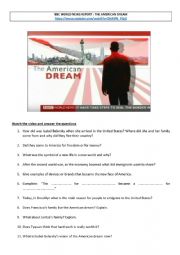English Worksheet: The American Dream (BBC World News report)