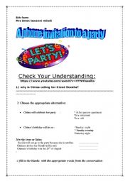 English Worksheet: invitation 