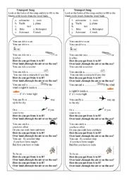 English Worksheet: transport song 